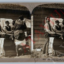 1900 Comic Men Pull Woman's