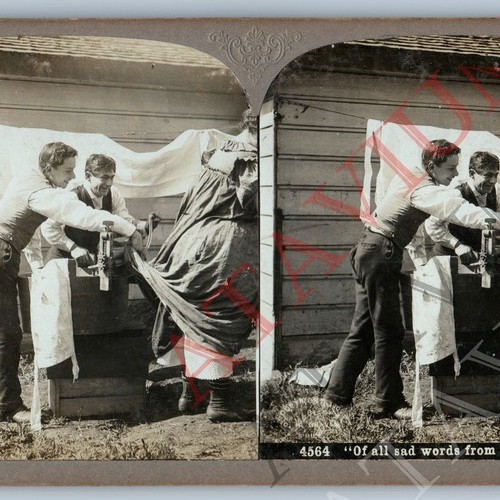 1900 comic men lift girl - up, girl's